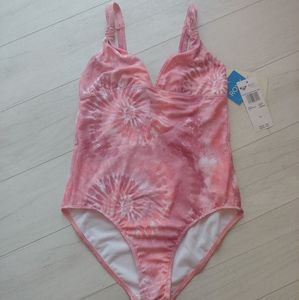 ROXY girl Pink Tie-Dye One Piece Swimsuit NEW